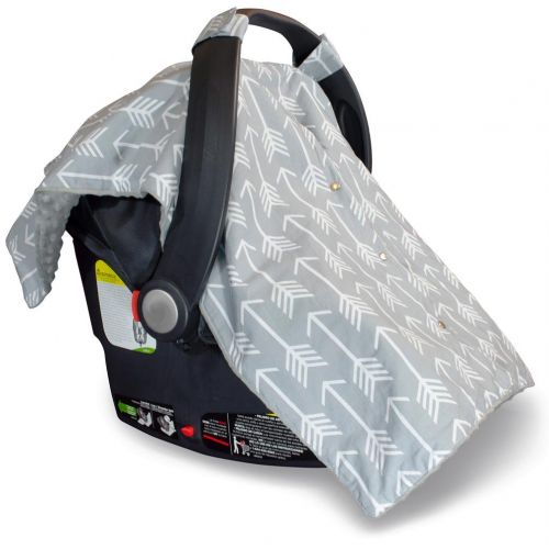  Kids N 2 in 1 Carseat Canopy and Nursing Cover Up with Peekaboo Opening | Large Infant Car Seat Canopy for Boy or Girl | Best Baby Shower Gift for Breastfeeding Moms | Arrow Pattern with