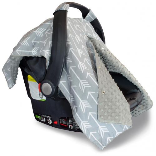  Kids N 2 in 1 Carseat Canopy and Nursing Cover Up with Peekaboo Opening | Large Infant Car Seat Canopy for Boy or Girl | Best Baby Shower Gift for Breastfeeding Moms | Arrow Pattern with