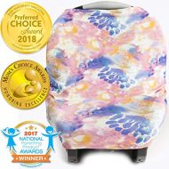 Kids N Nursing Cover, Car Seat Canopy, Shopping Cart, High Chair, Stroller and Carseat Covers for Girls- Best Stretchy Infinity Scarf and Shawl- Multi Use Breastfeeding Cover Up- Fleur Pr