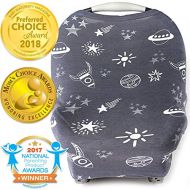 Kids N Nursing Cover, Car Seat Canopy, Shopping Cart, High Chair, Stroller and Carseat Covers for Boys or Girls- Best Stretchy Infinity Scarf and Shawl- Multi Use Breastfeeding Cover- Roc