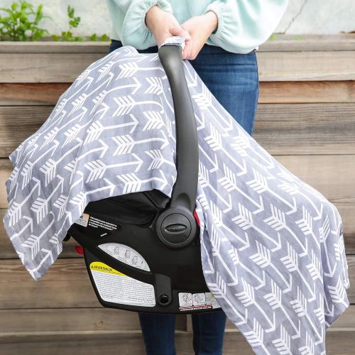  Kids N Muslin Carseat Canopy for Infant Car Seats - Universal Fit Carseat Cover - Proprietary Bamboo Cotton Blend that is Light Weight and Breathable - Extra Wide Baby Car Seat Canopy for