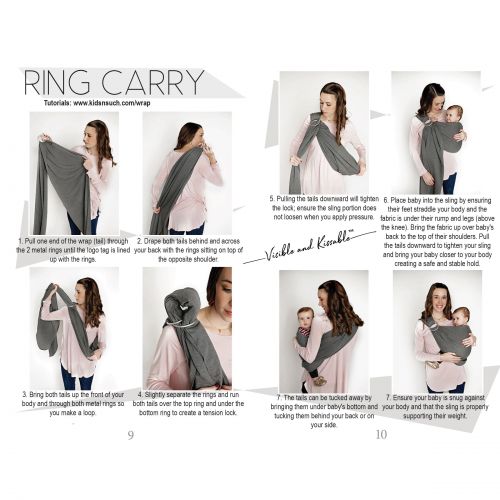  Kids N' Such Kids N Such 4 in 1 Baby Wrap Carrier and Ring Sling - Use as a Postpartum Belt or Nursing Cover - FREE Carrying Pouch - Best Baby Shower Gift for Boys or Girls - Premium Cotton Ble