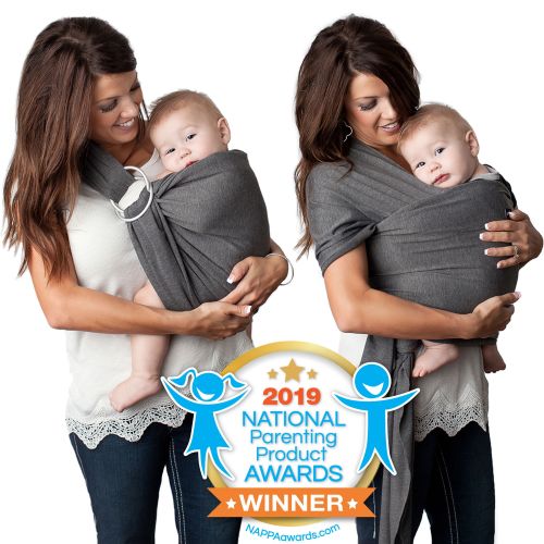  Kids N' Such Kids N Such 4 in 1 Baby Wrap Carrier and Ring Sling - Use as a Postpartum Belt or Nursing Cover - FREE Carrying Pouch - Best Baby Shower Gift for Boys or Girls - Premium Cotton Ble