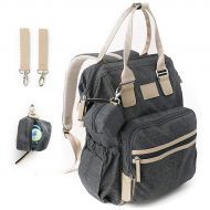 Kids N Such Grey Chambray Diaper Bag Backpack - Waterproof and Multi-Functional Maternity...