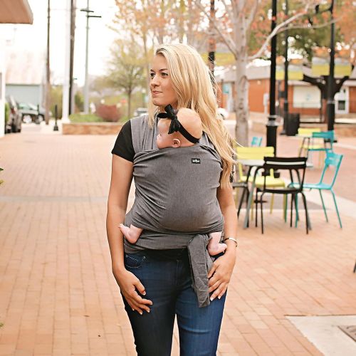  Kids N Such 4 in 1 Baby Carrier Wrap and Baby Sling Carrier, Charcoal Gray Cotton,Ring Sling
