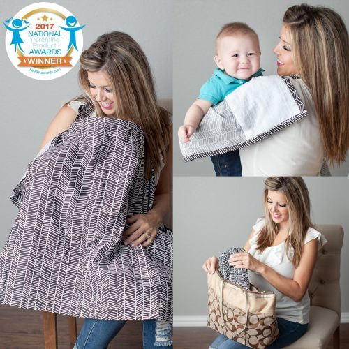  [아마존베스트]Kids N' Such Nursing Cover with Sewn In Burp Cloth for Breastfeeding Infants | FREE Matching Pouch- Best Apron...