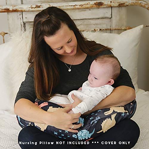  [아마존베스트]Kids N' Such Minky Nursing Pillow Cover | Dinosaurs Pattern Slipcover | Best for Breastfeeding Moms | Soft Fabric Fits Snug On Infant Nursing Pillows to Aid Mothers While Breast Feeding | Great