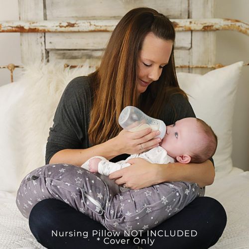  [아마존베스트]Kids N' Such Minky Nursing Pillow Cover | Stars Pattern Slipcover | Best for Breastfeeding Moms | Soft Fabric Fits Snug On Infant Nursing Pillows to Aid Mothers While Breast Feeding | Great Bab