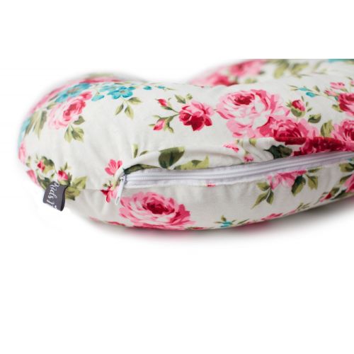  [아마존베스트]Kids N' Such Minky Nursing Pillow Cover | White Floral Pattern Slipcover | Best for Breastfeeding Moms | Soft Fabric Fits Snug On Infant Nursing Pillows to Aid Mothers While Breast Feeding | Gr