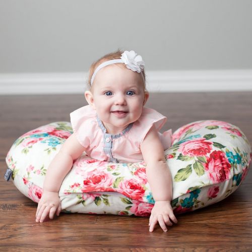  [아마존베스트]Kids N' Such Minky Nursing Pillow Cover | White Floral Pattern Slipcover | Best for Breastfeeding Moms | Soft Fabric Fits Snug On Infant Nursing Pillows to Aid Mothers While Breast Feeding | Gr