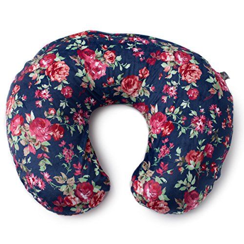  [아마존베스트]Kids N' Such Minky Nursing Pillow Cover | Navy Floral Pattern Slipcover | Best for Breastfeeding Moms | Soft Fabric Fits Snug On Infant Nursing Pillows to Aid Mothers While Breast Feeding | Gre