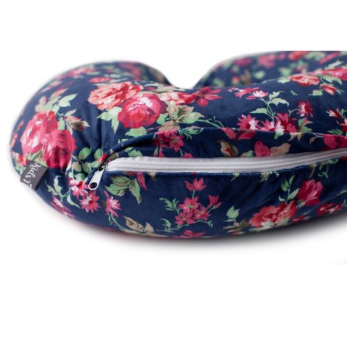  [아마존베스트]Kids N' Such Minky Nursing Pillow Cover | Navy Floral Pattern Slipcover | Best for Breastfeeding Moms | Soft Fabric Fits Snug On Infant Nursing Pillows to Aid Mothers While Breast Feeding | Gre