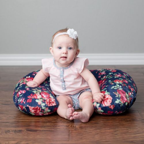  [아마존베스트]Kids N' Such Minky Nursing Pillow Cover | Navy Floral Pattern Slipcover | Best for Breastfeeding Moms | Soft Fabric Fits Snug On Infant Nursing Pillows to Aid Mothers While Breast Feeding | Gre