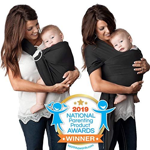  [아마존베스트]Kids N' Such 4 in 1 Baby Wrap Carrier and Ring Sling by Kids N Such | Cotton | Use as a Postpartum Belt and Nursing Cover with Free Carrying Pouch | Best Baby Shower Gift for Boys or Girls