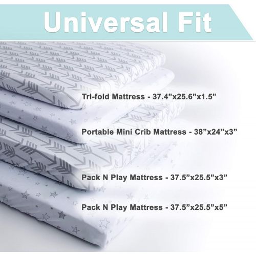  Kids N Such Kids N’ Such Pack N Play Fitted Sheet Set for Pack N Play Mattress Pad, 2 Pack