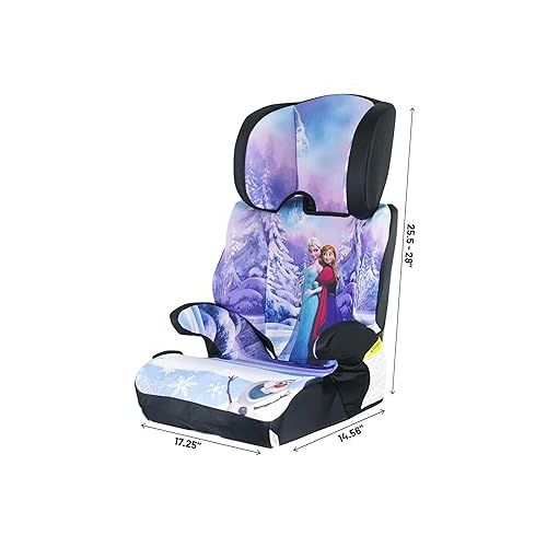  KidsEmbrace High Back Booster Car Seat, Disney Frozen Elsa and Anna Purple, White, Blue
