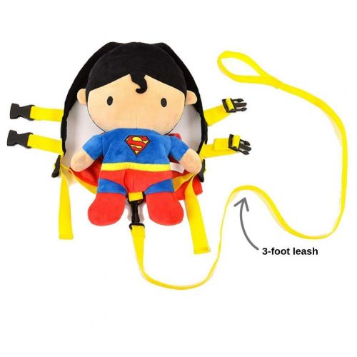  KidsEmbrace Superman Toddler Backpack with Detachable Kids Leash and Adjustable Safety Harness, DC Comics