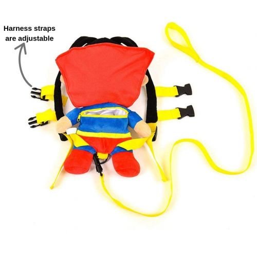  KidsEmbrace Superman Toddler Backpack with Detachable Kids Leash and Adjustable Safety Harness, DC Comics