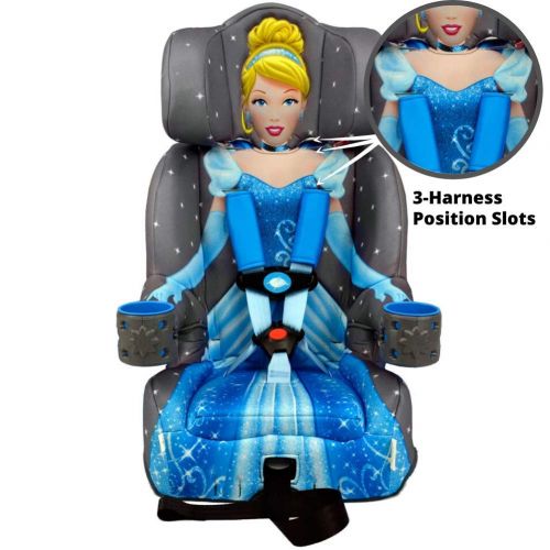  [아마존베스트]KidsEmbrace 2-in-1 Harness Booster Car Seat, Disney Princess Cinderella, Gray