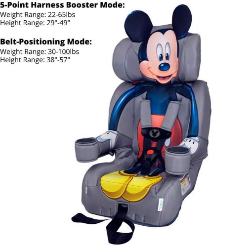  KidsEmbrace 2-in-1 Harness Booster Car Seat, Disney Mickey Mouse