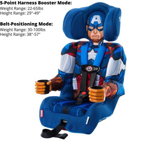  KidsEmbrace 2-in-1 Harness Booster Car Seat, Marvel Avengers Incredible Hulk