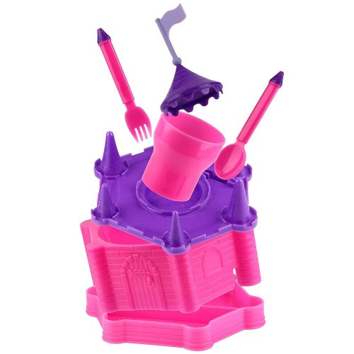  KidsFunwares Princess Platter Castle Place Setting - Transforms from a Castle into a Functional Meal Set - Includes Plate, Bowl, Fork, Spoon, Bowl and Condiment Plate - Dishwasher