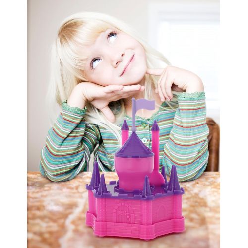  KidsFunwares Princess Platter Castle Place Setting - Transforms from a Castle into a Functional Meal Set - Includes Plate, Bowl, Fork, Spoon, Bowl and Condiment Plate - Dishwasher