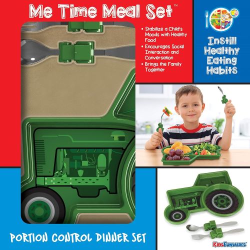  KidsFunwares UTU2HO0082 Me Me Time Tractor Kids Meal Set, Green