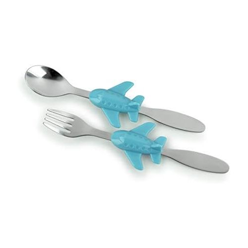  [아마존베스트]KidsFunwares Me Time Meal Set (Airplane)  3-Piece Set for Kids and Toddlers  Plate, Fork and Spoon that Children Love - Sparks your Childs Imagination and Teaches Portion Control