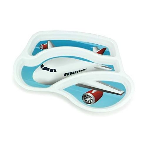  [아마존베스트]KidsFunwares Me Time Meal Set (Airplane)  3-Piece Set for Kids and Toddlers  Plate, Fork and Spoon that Children Love - Sparks your Childs Imagination and Teaches Portion Control