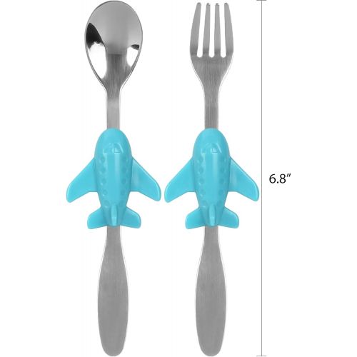  [아마존베스트]KidsFunwares Me Time Meal Set (Airplane)  3-Piece Set for Kids and Toddlers  Plate, Fork and Spoon that Children Love - Sparks your Childs Imagination and Teaches Portion Control