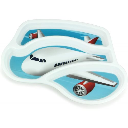  [아마존베스트]KidsFunwares Me Time Meal Set (Airplane)  3-Piece Set for Kids and Toddlers  Plate, Fork and Spoon that Children Love - Sparks your Childs Imagination and Teaches Portion Control