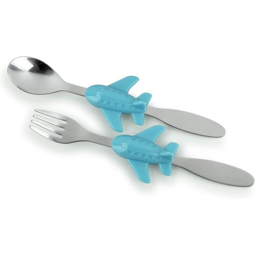  [아마존베스트]KidsFunwares Me Time Meal Set (Airplane)  3-Piece Set for Kids and Toddlers  Plate, Fork and Spoon that Children Love - Sparks your Childs Imagination and Teaches Portion Control