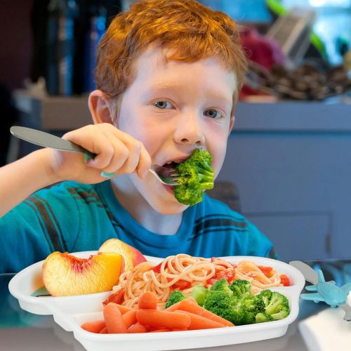  [아마존베스트]KidsFunwares Me Time Meal Set (Airplane)  3-Piece Set for Kids and Toddlers  Plate, Fork and Spoon that Children Love - Sparks your Childs Imagination and Teaches Portion Control