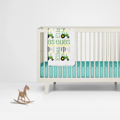  KidsFunwares Sobilar Green Tractor Blanket - Baby Boy Gift - Personalized Baby Boy Blanket - Monogram Baby Blanket