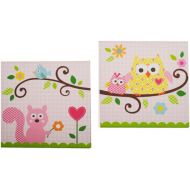 Kids Line Dena Happi Tree 2 Piece Canvas Wall Art, Pink (Discontinued by Manufacturer)