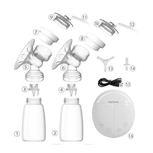  KidsTime Electric Breast Pump Double Breast Pump hands-Free Breastpump(WITH 2 x Cold Heat Pad AND 2 x Nipple)