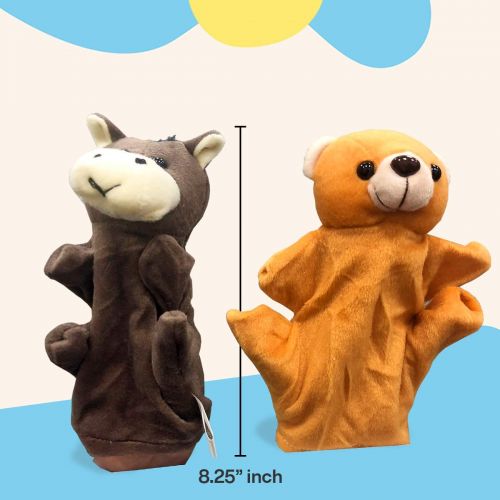  Animal Puppets 8.25 Inches  12 Pieces  Assorted Hand Puppet Animals Includes Arms And Legs - Great Party Favors, Fun, Toy, Gift, Prize  By Kidsco