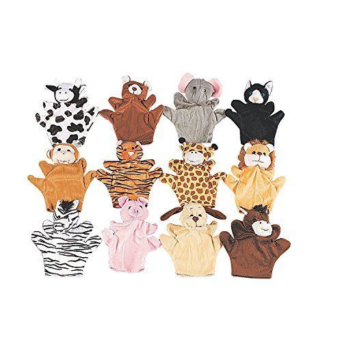  Animal Puppets 8.25 Inches  12 Pieces  Assorted Hand Puppet Animals Includes Arms And Legs - Great Party Favors, Fun, Toy, Gift, Prize  By Kidsco