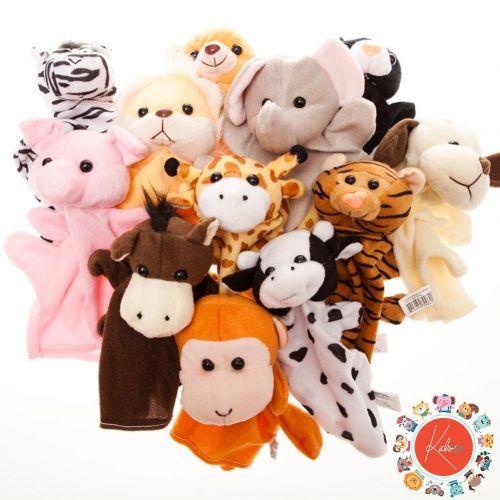  Animal Puppets 8.25 Inches  12 Pieces  Assorted Hand Puppet Animals Includes Arms And Legs - Great Party Favors, Fun, Toy, Gift, Prize  By Kidsco