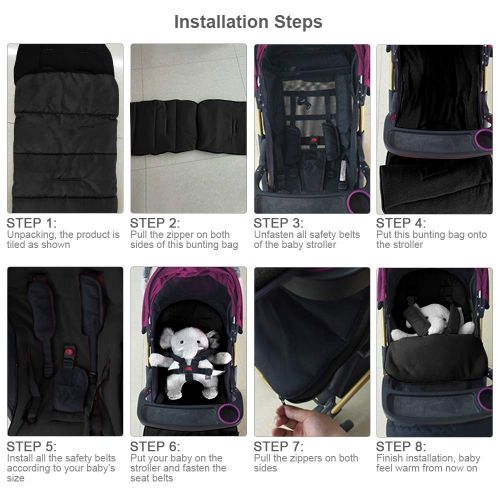  Kidsidol Baby Sleeping Bag Universal Bunting Bag Stroller Footmuff Cover 3-in-1 Baby Stroller Blanket...