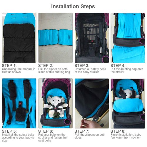  Kidsidol Baby Sleeping Bag Universal Bunting Bag Stroller Footmuff Cover 3-in-1 Baby Stroller Blanket...