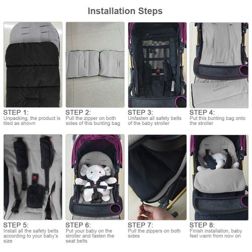  Kidsidol Baby Sleeping Bag Universal Bunting Bag Stroller Footmuff Cover 3-in-1 Baby Stroller Blanket...