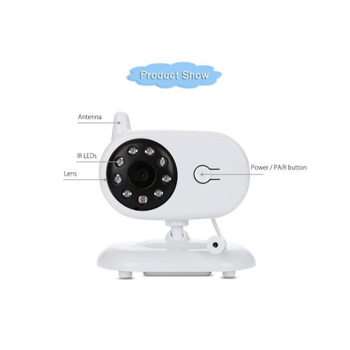  Kidsidol Baby Monitor 3.5 inch 2.4GHz LCD Screen Wireless Night Vision Temperature Digital Display Baby Safety Camera 2-Way Audio Lullaby Playing