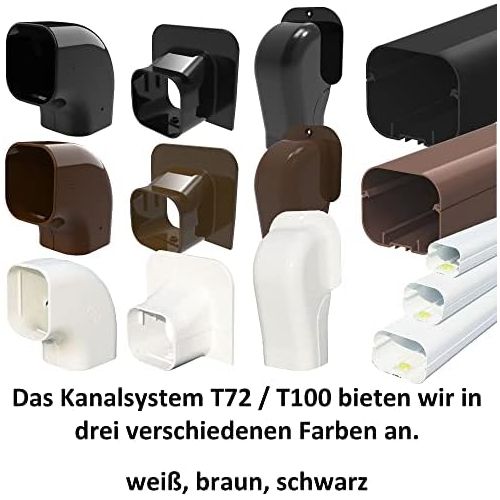  Klima-B2B Kabelkanal/Kanal TB 72 EXC 2 Meter Lang weiss fuer Kaltemittelleitung Klimaanlage