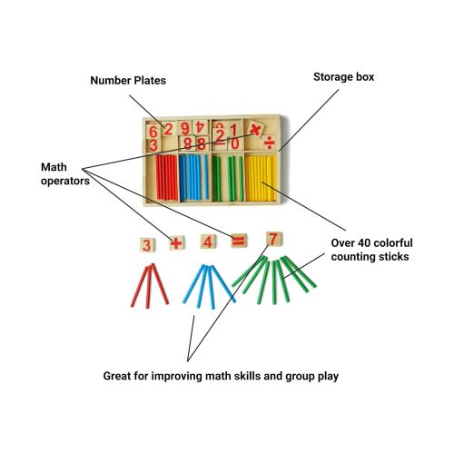  Kidsteins 3 Toys Value Pack - Math, Counting, Puzzle and Creativity Wooden Stem Toys for Cognitive Improvement Through Children Play - Great for Group Play and Learning