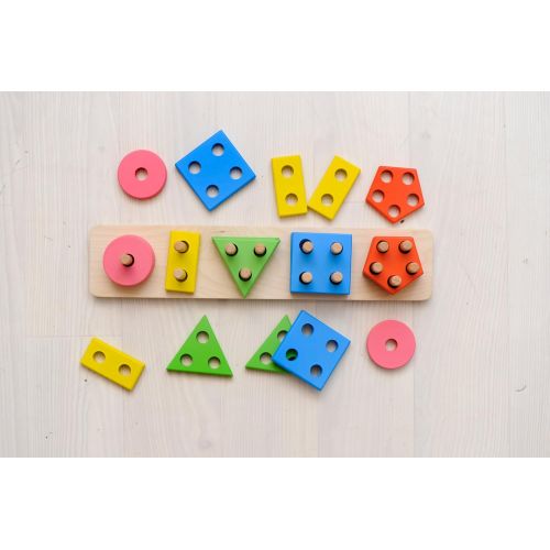  Kidsteins 3 Toys Value Pack - Math, Counting, Puzzle and Creativity Wooden Stem Toys for Cognitive Improvement Through Children Play - Great for Group Play and Learning