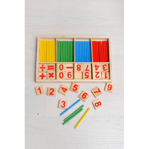  Kidsteins 3 Toys Value Pack - Math, Counting, Puzzle and Creativity Wooden Stem Toys for Cognitive Improvement Through Children Play - Great for Group Play and Learning