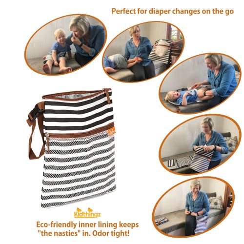  [아마존베스트]Kidthingz Wet Bag Dry Bag - Looks Great Anywhere Easy to Clean  Perfect for Wet Clothes or as Cloth Diapers Wet Bag  Non Toxic Liner with Sealed Seams