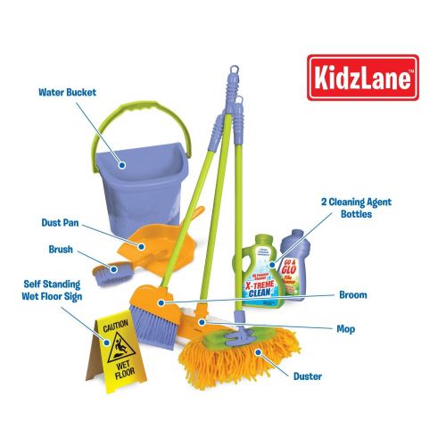  Kidzlane Kids Cleaning Set for Toddlers Up to Age 4. Includes 6 Cleaning Toys + Housekeeping Accessories. Hours of Fun & Pretend Play!